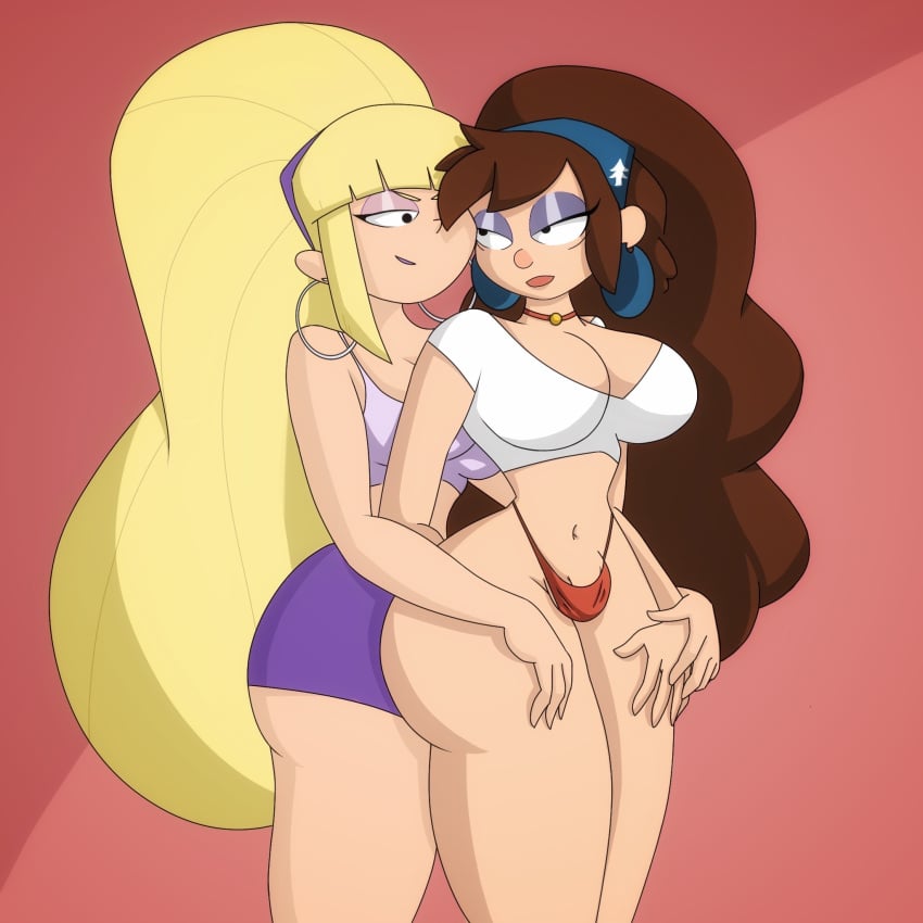 1futa 1girls ass bangs bimbo bimbofication blonde_hair breasts brown_hair busty cleavage clothed clothing dipper_pines disney disney_channel duo eyeshadow female female_dipper fully_clothed futanari futanarization genderswap genderswap_(mtf) gravity_falls hoop_earrings human light-skinned_female light-skinned_futanari light_skin lipstick long_hair makeup male_to_futa mostly_nude pacifica_northwest pale_skin penis_under_panties rule_63 small_penis smooth_skin standing tagme tggirlbaby thick_thighs voluptuous wide_hips