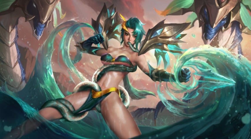 1girls ambiguous_penetration bandeau bare_legs bra clothing covered_penetration creature dragonmancers_series elbow_gloves fighting_stance gloves green_hair implied_penetration implied_sex kai'sa lagoon_dragon_kai'sa league_of_legends legs_apart loincloth magic magic_user oral richtofen sea_serpent sex_under_clothes sex_under_loincloth sex_under_skirt short_hair skirt strapless_bra tentacle tentacle_in_mouth tentacle_under_skirt tentacles_under_clothes