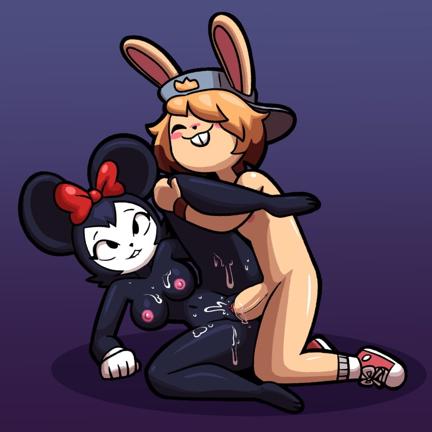 alternate_body_type alternate_breast_size anthro bunny disney minnie_mouse nipples richard_(goofygoobersama) yopy