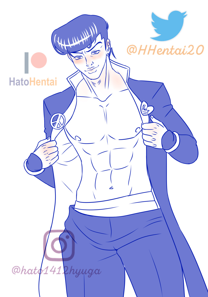 1boy boxers diamond_is_unbreakable hhentai20 jojo's_bizarre_adventure josuke_higashikata male male_nipples male_only muscular muscular_male patreon sketch solo_male undressing