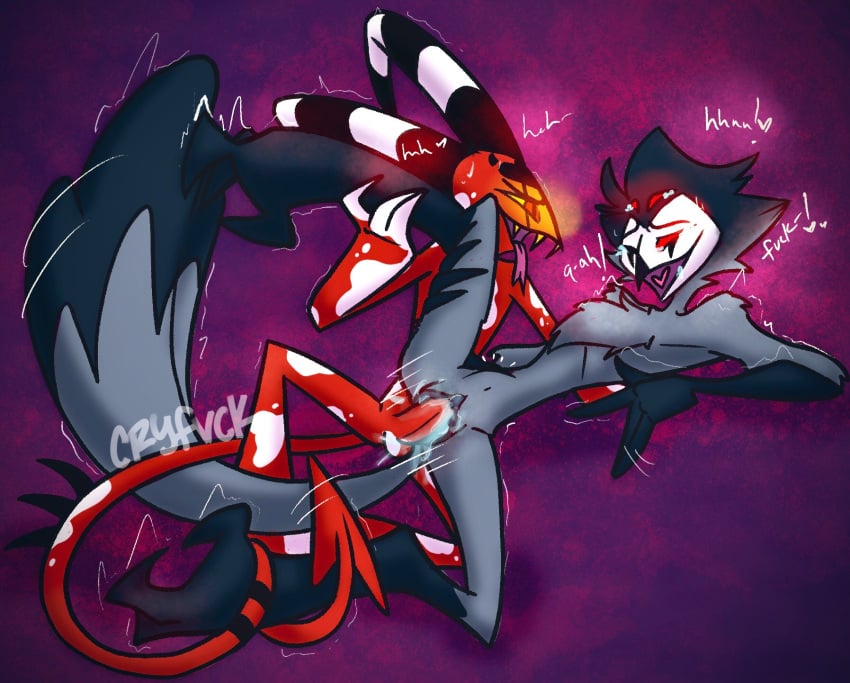 ! 2boys anthro anthro_on_anthro anthro_only anthro_penetrated anthro_penetrating anthro_penetrating_anthro anthrofied antlers avian bird black_body black_fur black_skin black_tail blitzo_(helluva_boss) cryfvck cum cum_in_pussy cum_inside demon fluffy fluffy_chest fluffy_tail grabbing_legs grey_body grey_fur grey_skin half-closed_eyes heart helluva_boss horn horns leg_grab legs legs_up long_tail looking_down looking_pleasured looking_up male male/male male_only mammal movement_lines one_eye_closed open_mouth owl owl_demon penetration penile penile_penetration penis pussy pussy_juice red_body red_eyes red_skin red_tail saliva sex shaking sharp_teeth stolas_(helluva_boss) tongue tongue_out two_tone_body two_tone_fur two_tone_skin two_tone_tail vivienne_medrano white_body white_skin