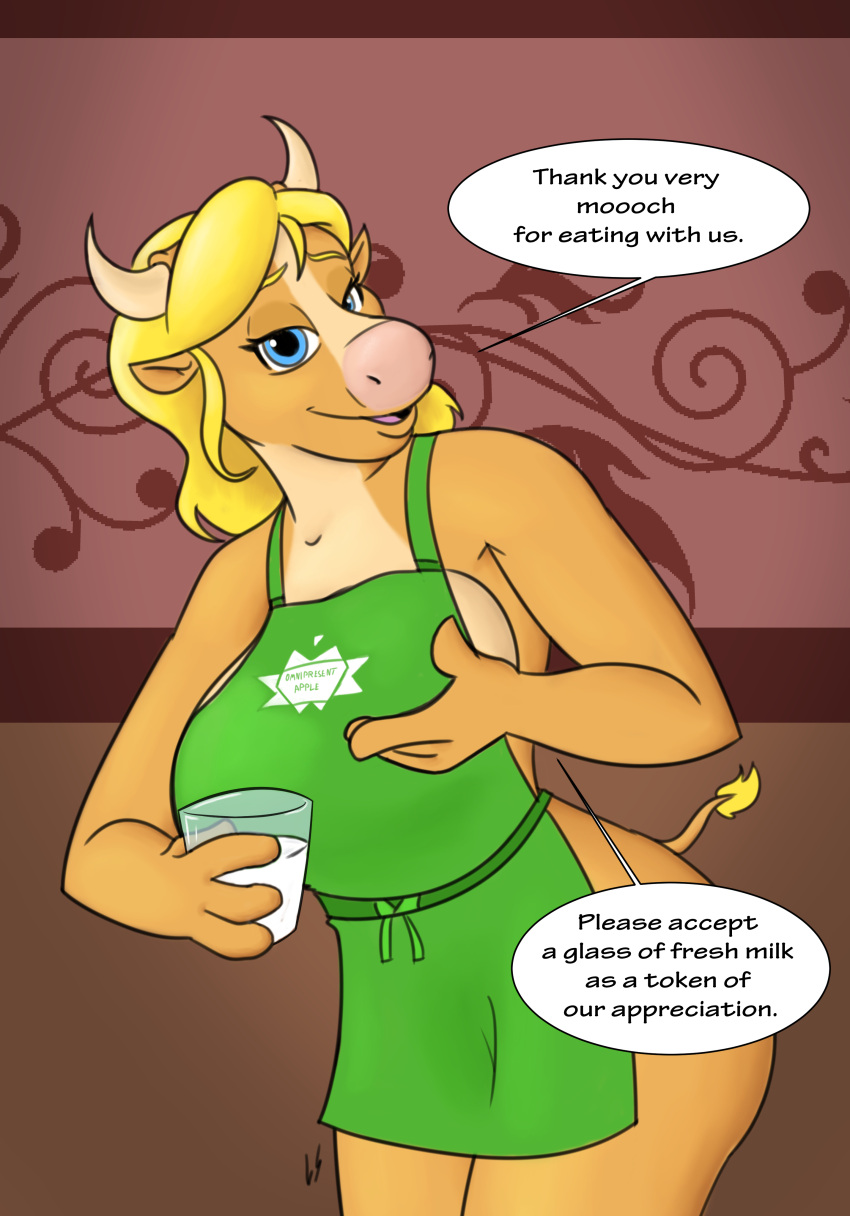 anthro barista drunken_tales fantasy large_breasts lord_sarloc meme milk minotaur minotaur_female monique_(drunken_tales) starbuks_meme starbuks_parody waitress