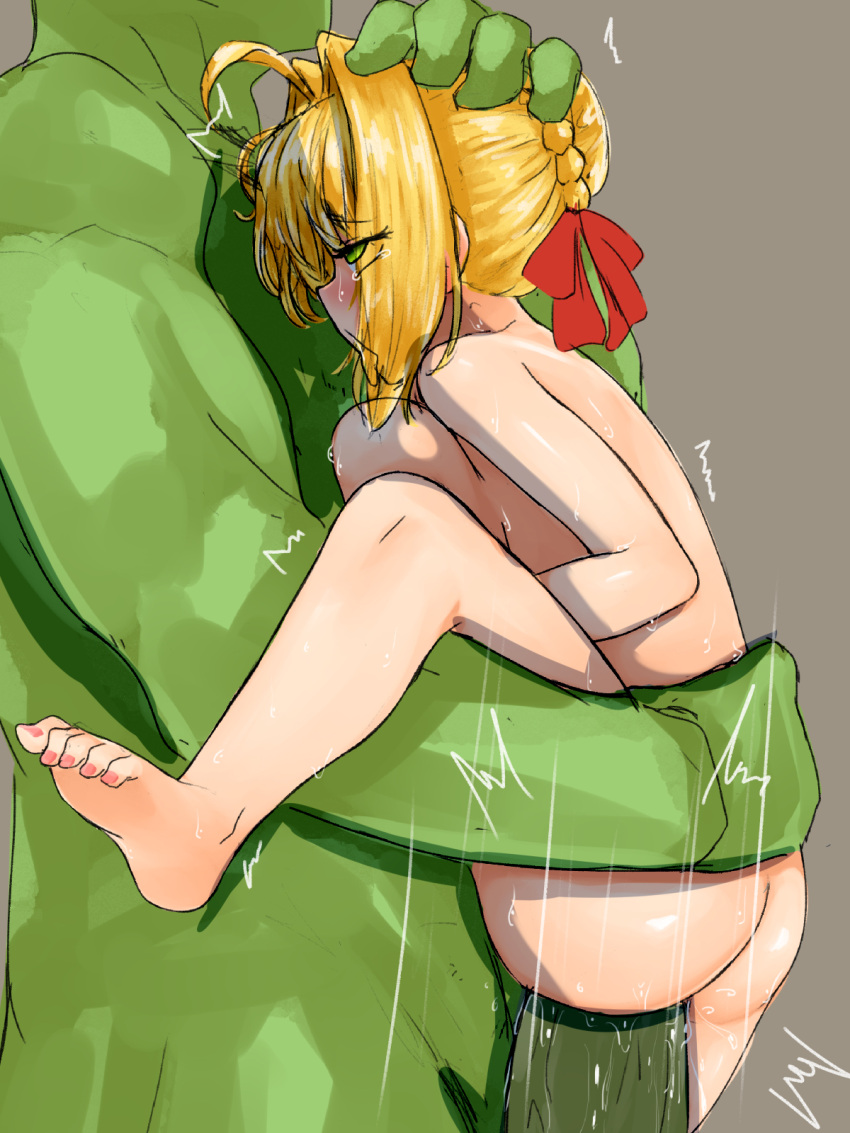 big_penis fate_(series) green_body nero_claudius_(fate) steamingtofu