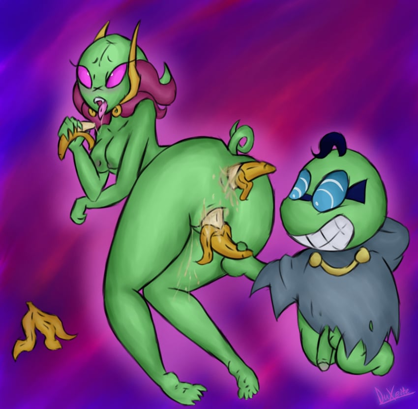 1boy 1girls anal anal_insertion anal_masturbation anal_sex ass_up banana banana_peel beanish big_ass big_pussy bottomless clothing colored cross-eyed cum dripping_pussy duo duxeite eyelashes fangs fawful feet female female_focus femengumisi fluids food food_play glasses green_skin half_naked hanging_penis hoodie horny legs male mario_(series) mario_and_luigi_(series) monster_girl naked_female nintendo orgasm orgasm_face original pink_eyes pixiv_link pleasured_female projectile_cum saliva saliva_string signature size_difference smile squirt submissive_female super_mario_bros. tail teeth thighs tongue tongue_out torn_clothes touching_penis urine vaginal_fluids vaginal_insertion vaginal_masturbation vaginal_penetration wet_pussy