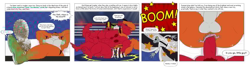 absurd_res abuse alien anal anal_sex anthro anus appoplexian armpit_fetish armpit_hair armpit_musk ass balls ben_10 big_butt big_dom_small_sub bodily_fluids body_hair bulge bullies bullying butt_crush cartoon_network clothing crush dialogue dirty dirty_feet dirty_shoes disgust dominant dominant_male face_in_ass face_on_ass feet felid foot_fetish foot_slave forced forced_sniffing fourarms galvan_(ben_10) genitals grey_matter grossed_out group hi_res humiliation imminent_anal imminent_sex insole kidnapping lucha_libre_mask luchador male male/male mammal manly mask micro mrbolo muscular musk non_con oblivious penetration penis poor_personal_hygiene questionable_consent rape rath_(ben_10) rough_play sex_slave sex_toy size_difference slave slob smelly smelly_armpits smelly_feet smelly_shoes sports_mask sportswear stepped_on sweat tetramand trio unclean underwear unwashed wrestler wrestling wrestling_mask