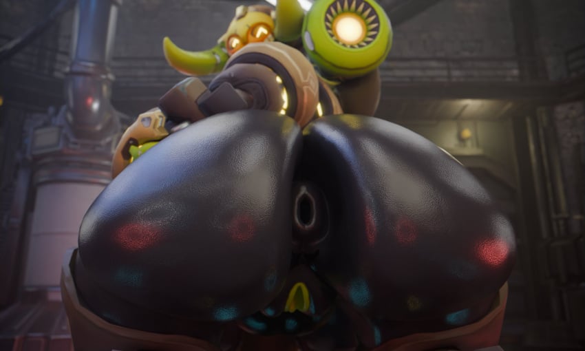 1girls 3d anus ass big_ass blizzard_entertainment female huge_ass orisa overwatch presenting presenting_anus presenting_hindquarters puffy_anus pussy robot robot_girl solo taur vensaku