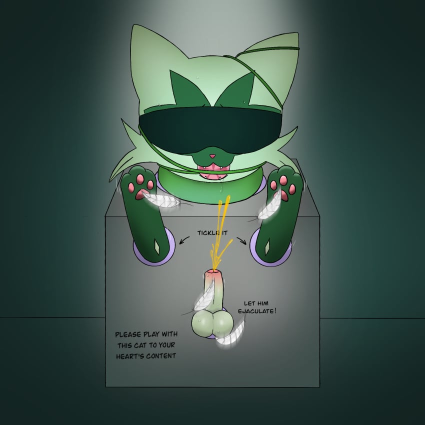 bodily_fluids bondage eypix facial_markings feet felid feral floragato gag generation_9_pokemon genital_fluids genitals head_markings hi_res male mammal markings mask_(marking) nintendo nude paws penis pokemon pokemon_(species) pokemon_only sex_box sex_toy solo tickling torture urine urine_stream