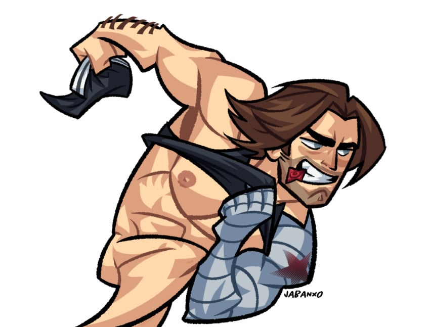 1boy bara bucky_barnes captain_america_(series) disney gay jabanxo male marvel marvel_cinematic_universe marvel_comics mcu muscles sebastian_stan softcore tease thunderbolts winter_soldier yaoi