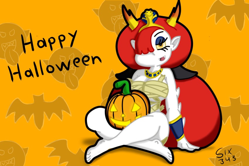 2021 animal_crossing ankha ankha_(cosplay) breasts cleavage cosplay disney female halloween halloween_costume hekapoo nintendo six343 star_vs_the_forces_of_evil