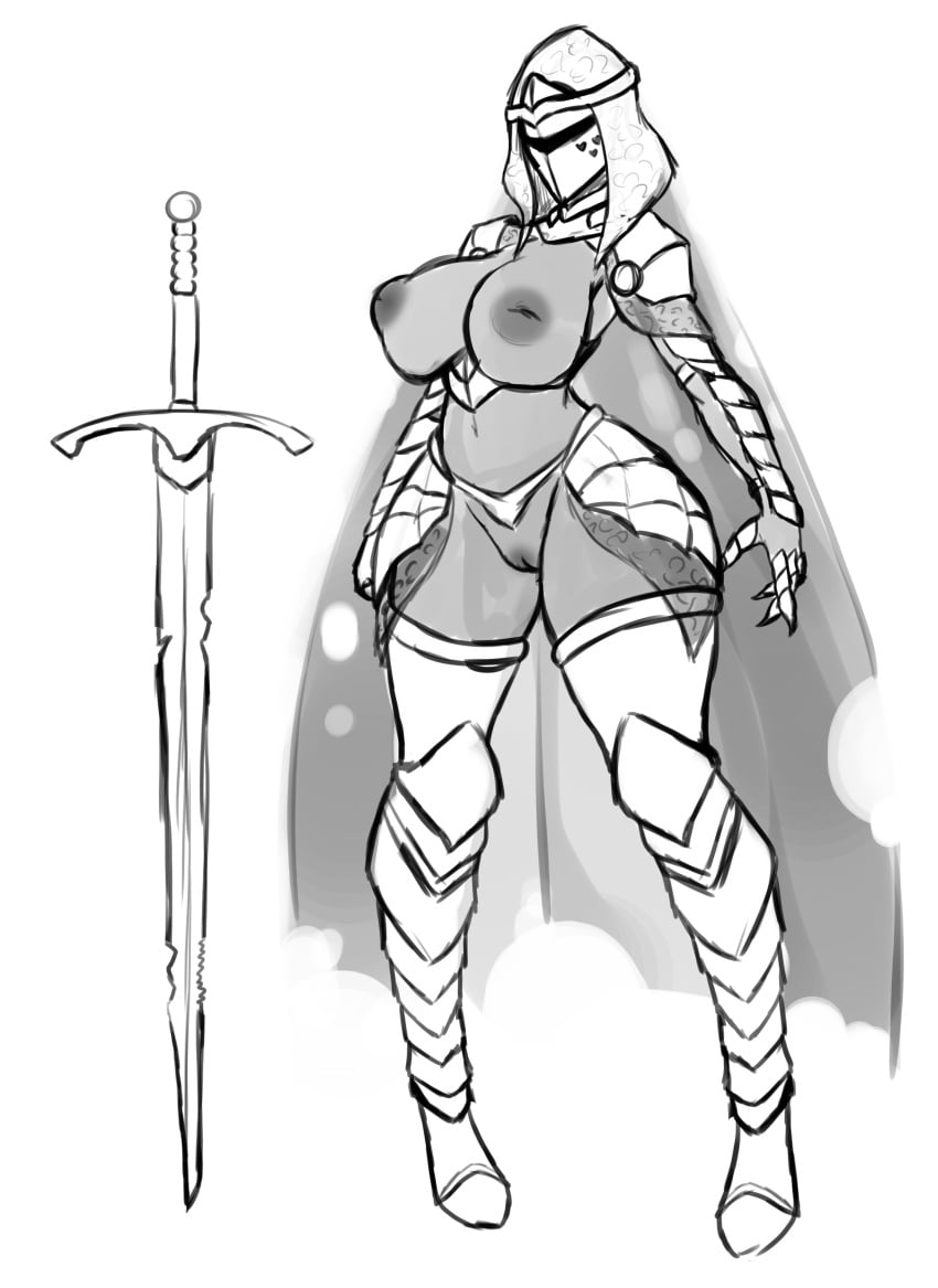 armor armored_boots armored_dress armored_gloves big_breasts big_nipples curvy female female_knight female_only functionally_nude functionally_nude_female gauntlets helmet hood hourglass_figure inverted_nipples knight large_breasts mask mostly_nude nipples partially_clothed perky_breasts profile pussy skimpy skimpy_armor sword tanned tanned_girl tanned_skin thick_thighs thighs veil weapon zerah_(zzvinniezz) zzvinniezz