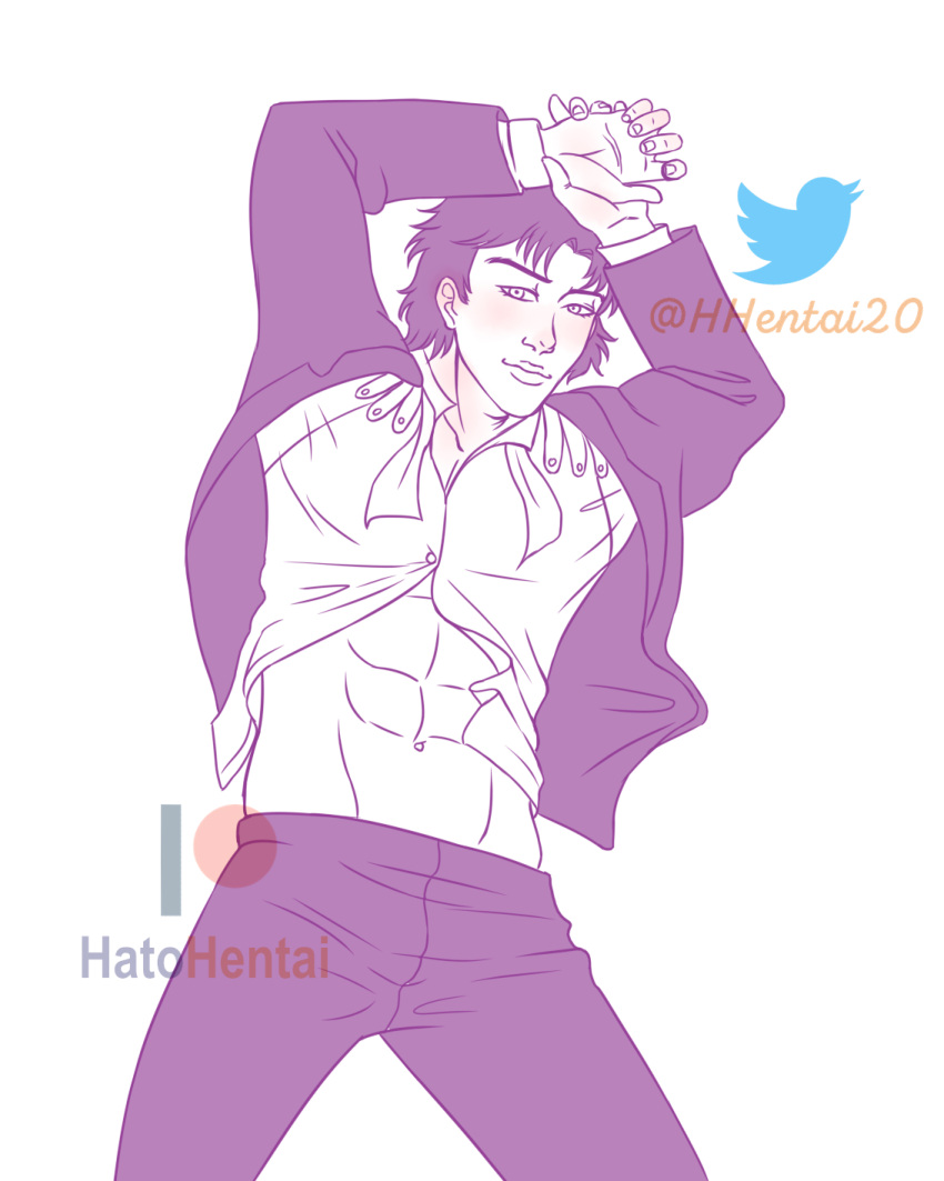 1boy hhentai20 jojo's_bizarre_adventure jonathan_joestar male male_only muscular_male phantom_blood sketch solo_male suit tuxedo