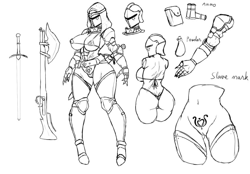 armor armored_boots armored_gloves ass belt big_breasts breasts couters crotchless cuisse curvy female female_knight female_only gauntlets gorget greaves helmet helmet_(visor) helmet_with_visor hood hourglass_figure large_breasts longsword mask medieval medieval_armor medieval_weapon melee_weapon mostly_nude nipples_visible_through_clothing partially_clothed pauldrons perky_breasts poleyn profile sabatons sketch skimpy skimpy_armor skimpy_bikini skimpy_clothes slave_tattoo spaulders sword thick_ass thick_thighs thighs vambraces veil visor visor_(armor) visor_(helmet) visor_helmet weapon weapons wide_hips zerah_(zzvinniezz) zzvinniezz