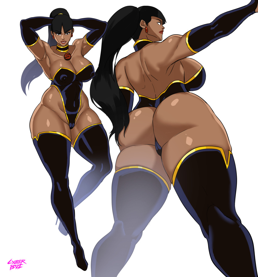 1girls ass big_ass big_breasts big_butt breasts crime_syndicate cyberboi dark-skinned_female dc dc_comics dcamu female justice_league justice_league:_crisis_on_two_earths large_ass large_breasts long_hair mary_batson(alt) ponytail solo superwoman superwoman_(mary_batson) thick_ass thick_thighs thighs voluptuous wide_hips