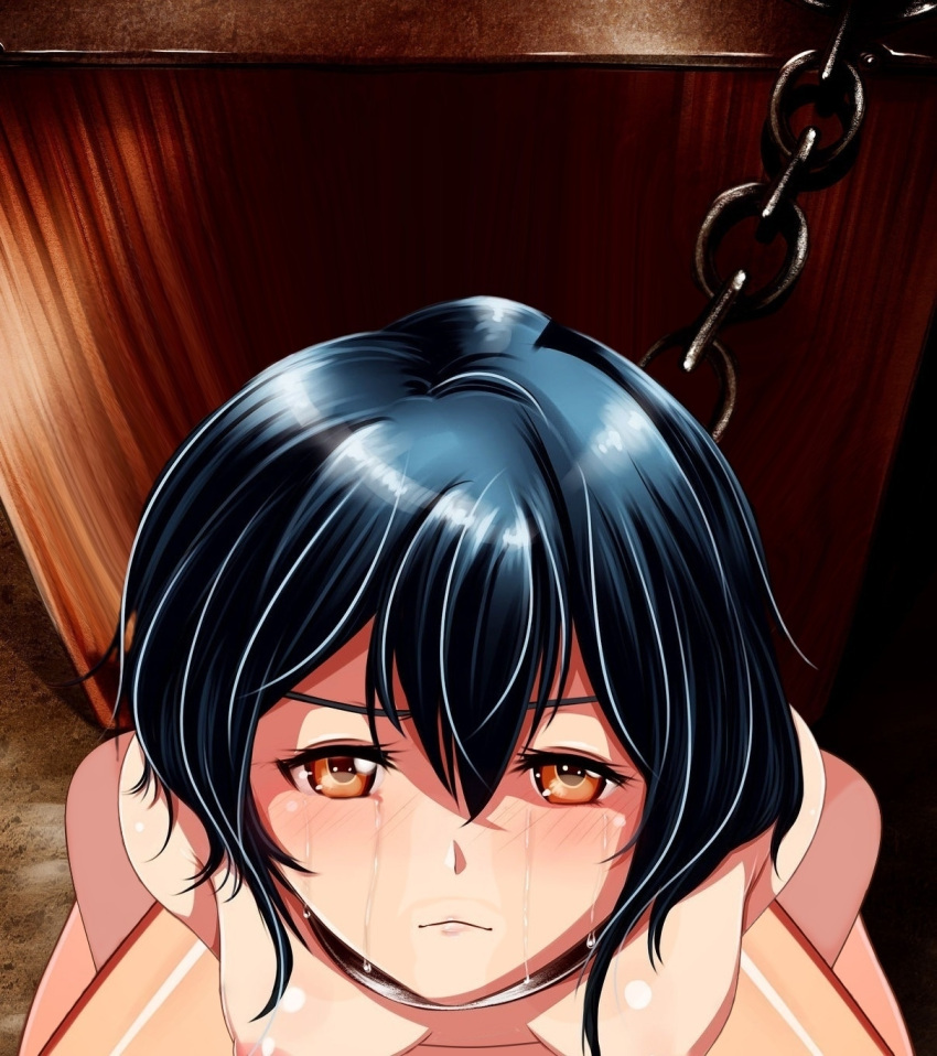 1girls arms_behind_back blue_hair bondage bound breasts chain_leash collar completely_nude crying crying_with_eyes_open edit femsub fire_emblem fire_emblem_awakening leaning_forward leash looking_at_viewer maledom morgan_(fire_emblem) morgan_(fire_emblem)_(female) nintendo nipples nude nude_female orange_eyes pov rape rapist_pov restrained short_hair small_breasts solo_focus unrealityedits vaginal_penetration wingr