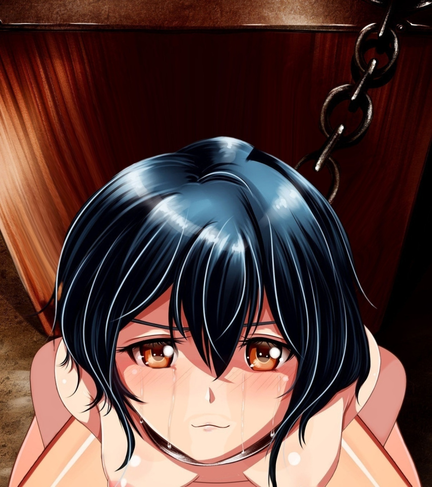 1girls arms_behind_back blue_hair bondage bound breasts chain_leash collar completely_nude crying crying_with_eyes_open edit femsub fire_emblem fire_emblem_awakening leaning_forward leash looking_at_viewer maledom morgan_(fire_emblem) morgan_(fire_emblem)_(female) nintendo nipples nude nude_female orange_eyes pov rape rapist_pov restrained short_hair small_breasts smile solo_focus unrealityedits vaginal_penetration wingr