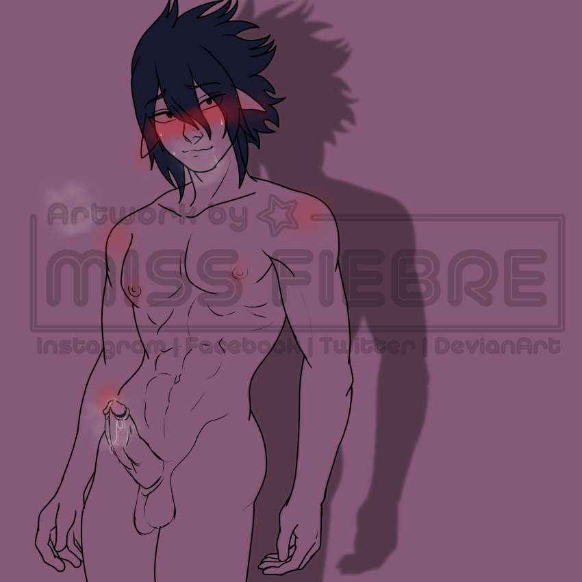 amajiki_tamaki blush erection male male_only miss_fiebre my_hero_academia nude penis precum purple_hair suneater tamaki_amajiki testicles