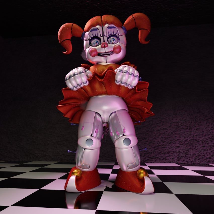 1girls 3d 3d_(artwork) animatronic baby_(fnafsl) blender blender_(software) blue_eyes canon_appearance circus_baby circus_baby_(fnaf) circus_baby_(original) female female_only five_nights_at_freddy's five_nights_at_freddy's:_sister_location full_color lifting_skirt no_panties no_penetration pussy red_hair robot robot_girl robot_humanoid skirt solo solo_female vagina white_body white_skin zxxxarts