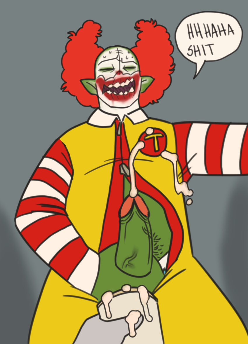 1boy cum cum_spurt ejaculation erection gloopfactory madness_combat male male_focus male_only male_solo masturbation mcdonald's pubic_hair solo_male tricky_the_clown