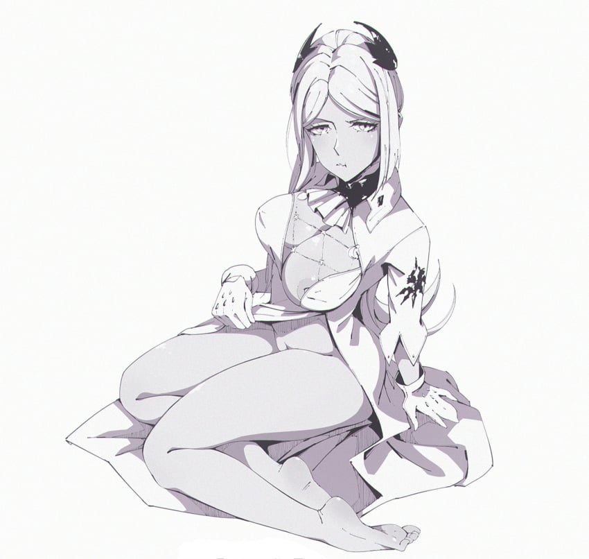 big_breasts flou monochrome nier:_automata nier_(series) tagme voluptuous yorha_commander