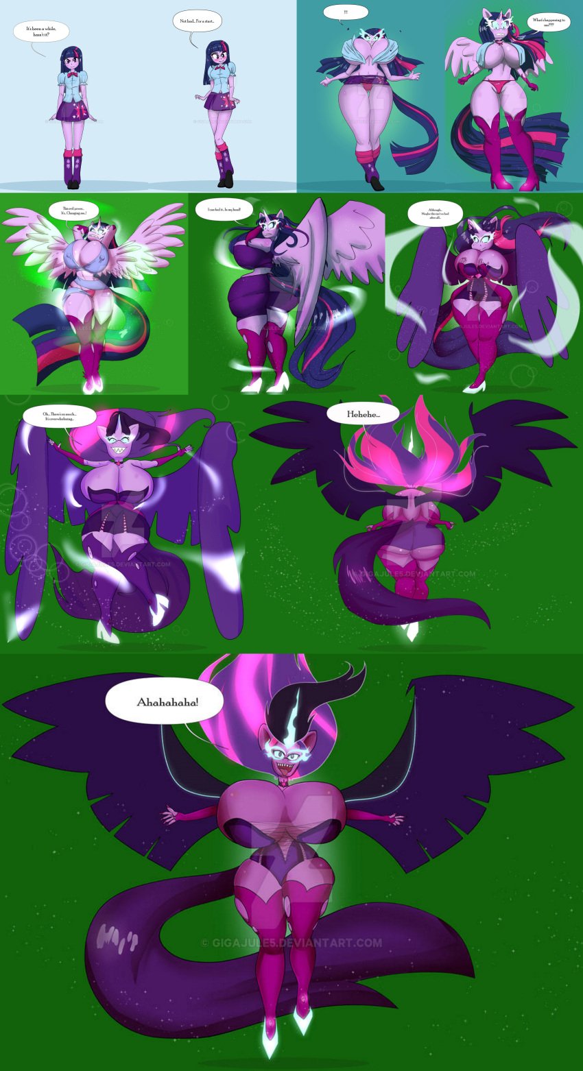 ass_expansion breast_expansion compression_artifacts corruption dark_persona equestria_girls female gigajule5 hair_growth huge_ass huge_breasts lip_expansion midnight_sparkle my_little_pony thick_thighs transformation transformation_sequence twilight_sparkle_(mlp) watermark wide_hips wings