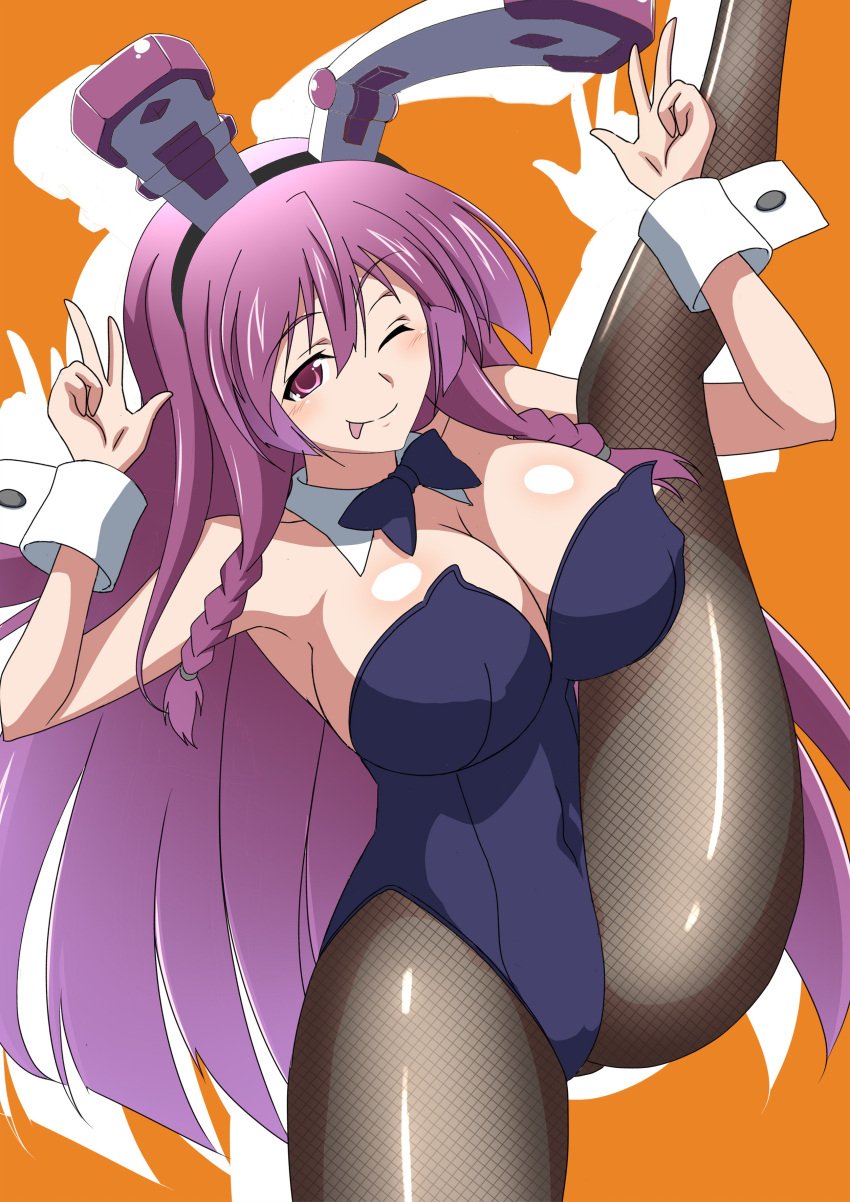 artist_request big_breasts breasts bunny_ears bunnysuit infinite_stratos shinonono_tabane tagme thick_thighs vertical_splits