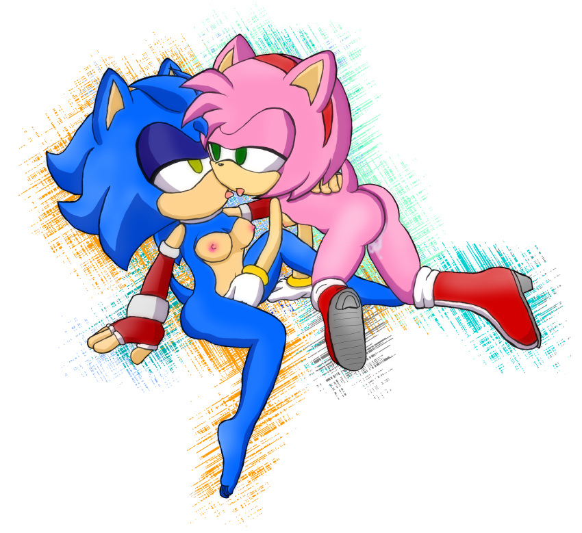 amy_rose ass blue_fur canon_x_oc crimsontagger fan_character lesbian_sex pink_fur sonic_(series) tastikandy yuri