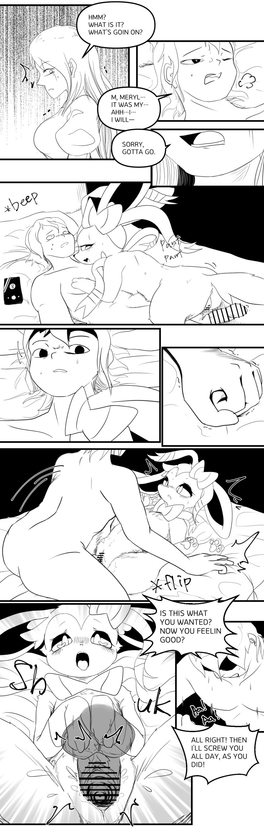 absurd_res comic eeveelution ehada english_text female female_penetrated feral feral_penetrated genitals hi_res human human_on_feral human_penetrating human_penetrating_feral interspecies male male/female male_human/female_feral male_human/female_pokemon male_on_feral male_penetrating male_penetrating_female mammal monochrome nintendo penetration penile penile_penetration penis penis_in_pussy pokémon_(species) pokemon pokemon_(species) pokephilia pussy sex sylveon text vaginal_penetration video_games zoophilia