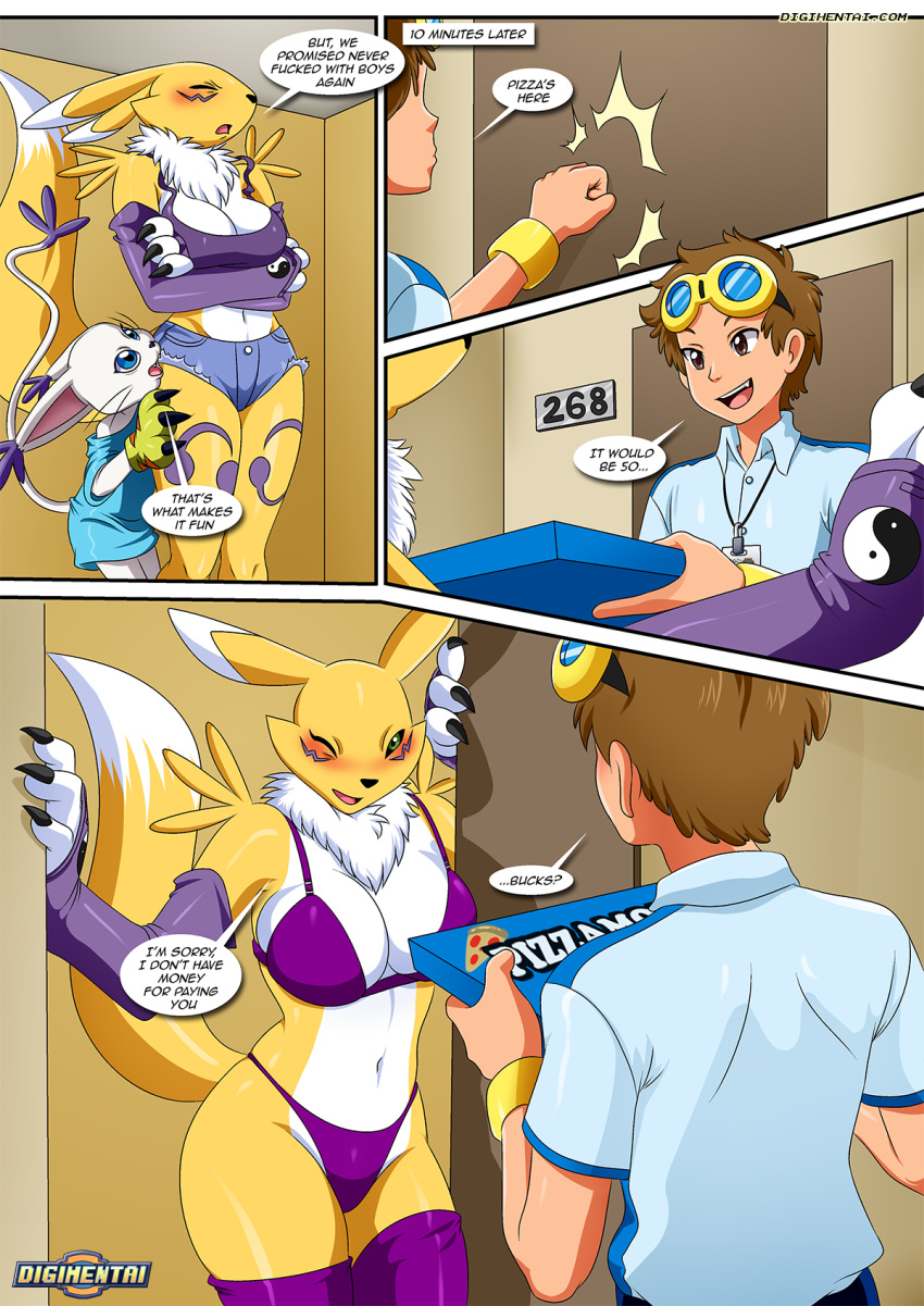 bbmbbf bra comic digihentai digimon digimon_(species) digimon_adventure digimon_tamers dirty_gamers female gatomon palcomix renamon takato_matsuki underwear