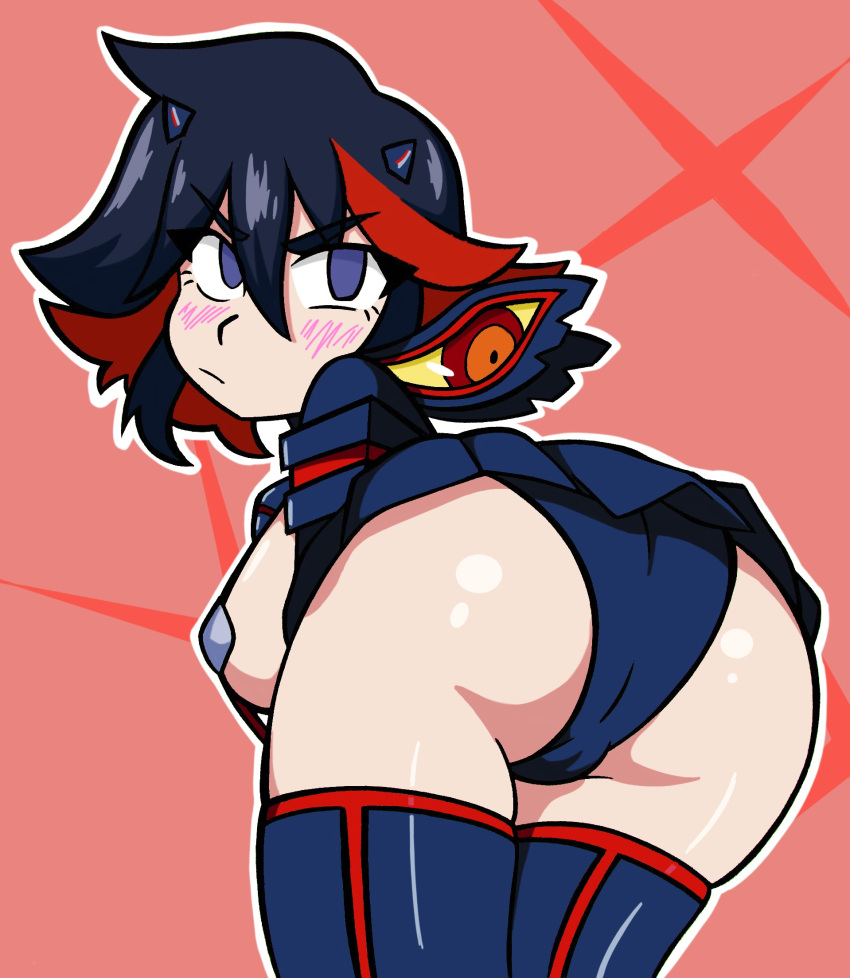 ass blush cameltoe female jennlumm kill_la_kill matoi_ryuuko micro_bikini miniskirt panties pantyshot thighhighs underwear upskirt