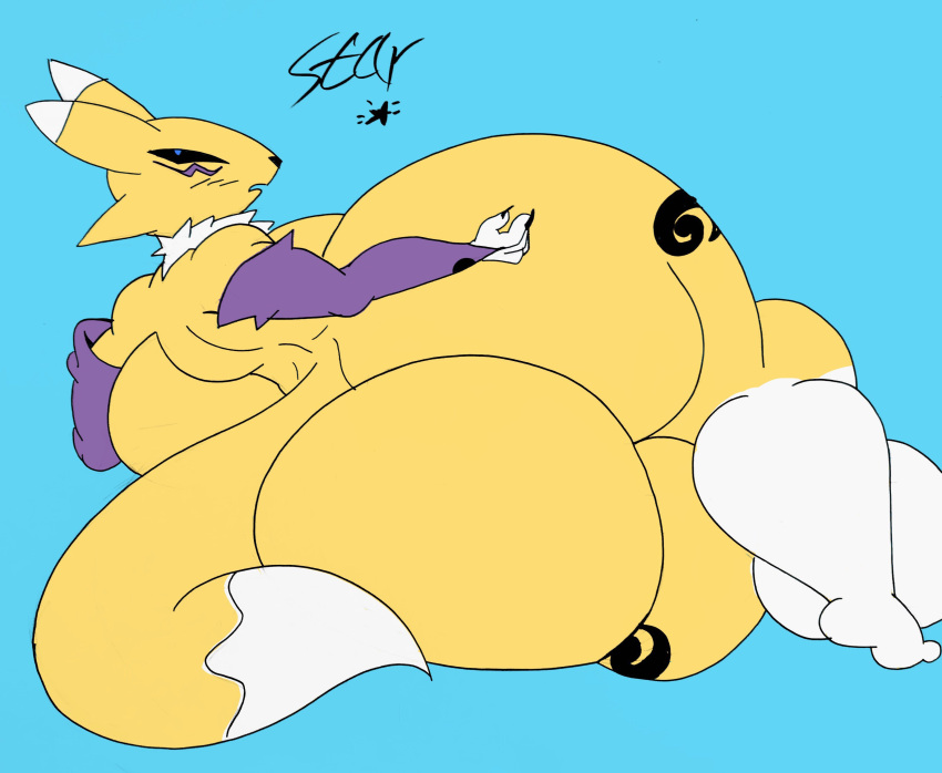 big_ass big_breasts colored digimon digimon_(species) digimon_tamers incredistar pinup renamon