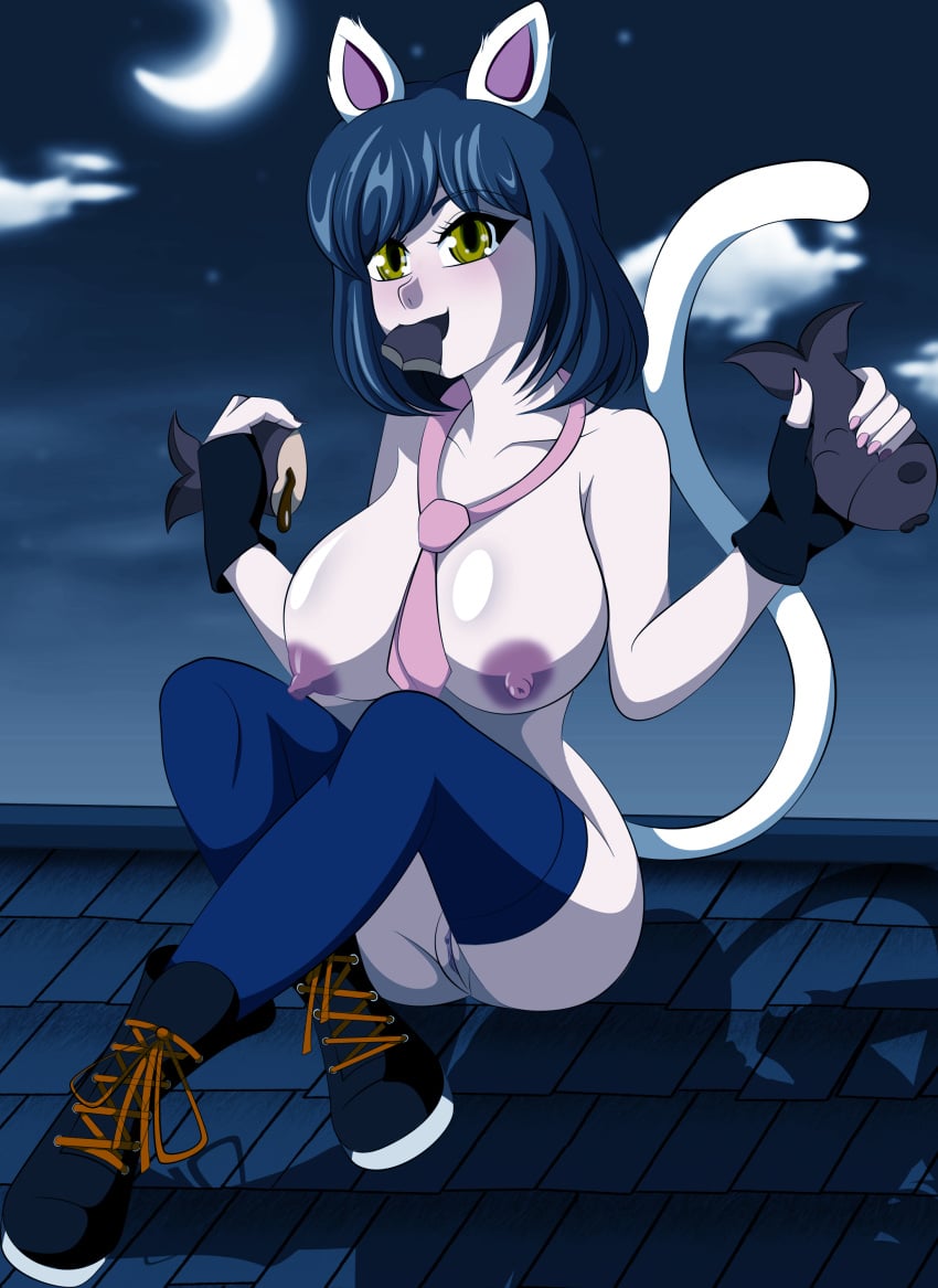 cat_ears catgirl color colored copyright_request female fish hentaired solo tagme tail unknown_character