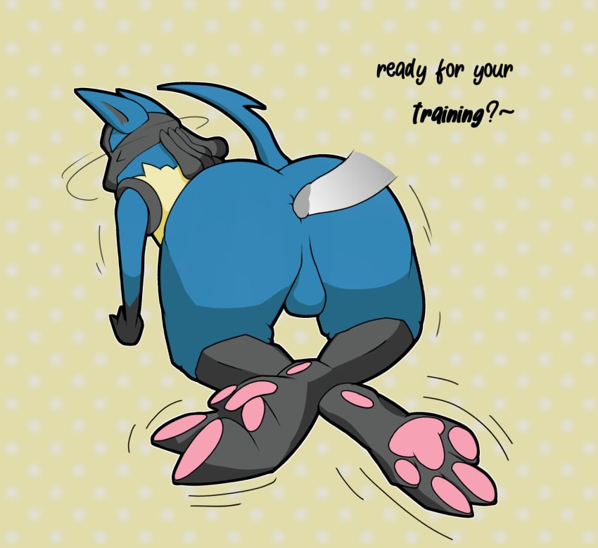 all_fours anal anus ass backsack balls closed_eyes crossed_legs digitigrade duo feet foot_focus genitals hesitant hi_res humanoid imminent_anal imminent_sex lucario male male/male nintendo pawpads paws pokemon pokemon_(species) presenting presenting_hindquarters prodding questionable_consent raised_tail rear_view shaking shaking_head submissive submissive_male trembling video_games wilfredo