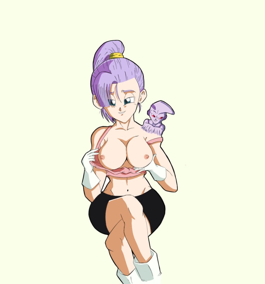 baby_(dragon_ball) big_breasts black_shorts blue_eyes body_control breasts corruption crossed_legs dragon_ball dragon_ball_gt dragon_ball_multiverse dragon_ball_z getting_possessed hivemind identity_death legs_crossed mind_control neo_machine_mutant parasitic_possession pink_bra possessed possession purple_hair reciodb showing_breasts son_bra takeover top_down topless tuffle tuffleization white_boots