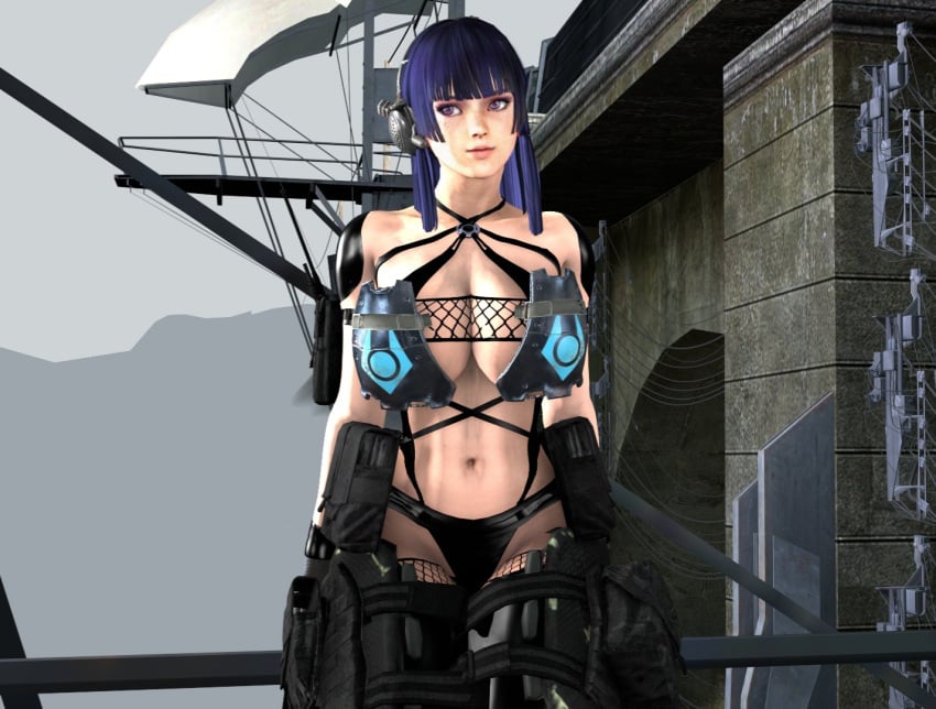 1girls 3d 3d_(artwork) abs big_ass big_breasts bikini bikini_armor black_hair bridge bustmaster cgi combine combine_soldier dead_or_alive female fog freckles functionally_nude half-life half-life_2 headgear headset latex long_hair looking_at_viewer military muscular muscular_female nervous nyotengu pale_skin pinup purple_eyes purple_hair radio shy smiling soldier source_filmmaker tactical_nudity tagme thick_thighs thighhighs wires