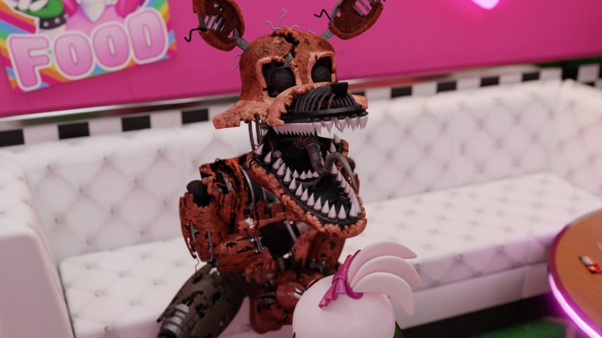 3d animatronic anonymous_artist anthro balls bodily_fluids carpet closed_eyes cum cum_in_mouth cum_inside cum_on_face cumshot cumshot_in_mouth cumshot_on_face duo ejaculation female five_nights_at_freddy's five_nights_at_freddy's:_security_breach five_nights_at_freddy's_4 foxofnightmares furniture genital_fluids genitals glamrock_chica_(ashleyorange) glamrock_chica_(fnaf) hand_on_penis hands-free hi_res hook hook_hand inside kneeling kneeling_oral_position kneeling_position led_light machine male male/female masturbation nightmare_foxy on_model oral oral_masturbation orgasm orgasm_face orgasm_from_oral penis pink_wall red_body robot scottgames sex sharp_teeth sitting sofa steel_wool_studios table teeth tongue tongue_out white_body