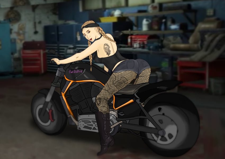 1girls biker_girl female female_only grand_theft_auto grand_theft_auto_online grand_theft_auto_v pink_dubsta solo