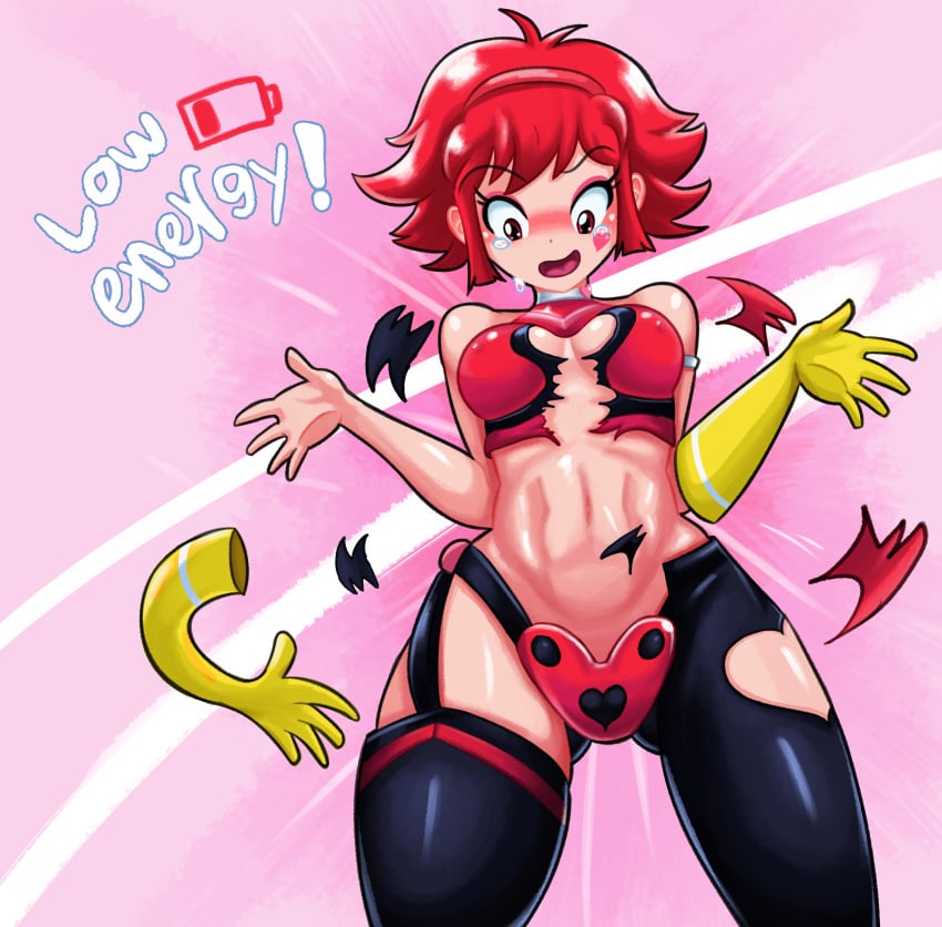 1girls bonos clothing cutie_honey cutie_honey_(character) honey_kisaragi matching_hair/eyes re:_cutie_honey red_eyes red_hair short_hair solo tagme torn_clothes