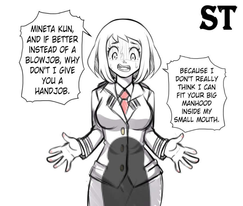 big_penis comic dialogue_box handjob minoru_mineta my_hero_academia ochako_uraraka page_3 penis penis_awe scared sexually_suggestive steca thelazyart