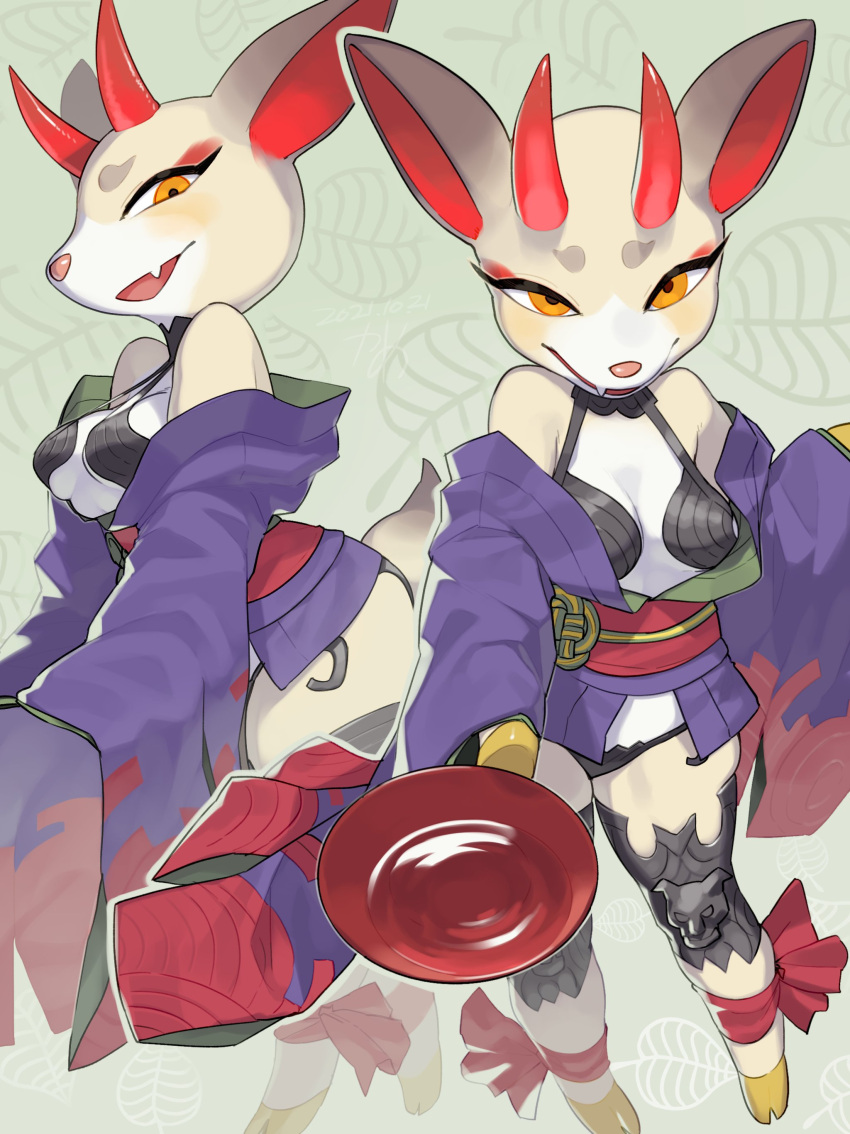 1girls animal_crossing animal_ears anthro anthrofied cute_fang fate/grand_order fate_(series) female female_only fur furry furry_only hi_res hooves horns japanese_clothes kame_3 looking_at_viewer narrowed_eyes nintendo orange_eyes sake sake_cup shino_(animal_crossing) shuten_douji_(fate)_(cosplay) smiling smiling_at_viewer solo solo_female zoophilia