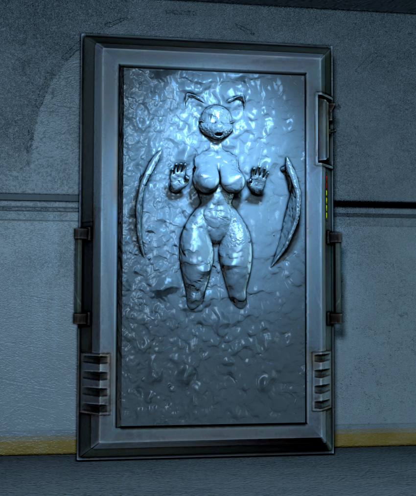 3d 3d_model anthro bound breasts carbonite digital_media_(artwork) encasement female frozen hi_res mobian mobian_(species) mobian_bat nipples nude rouge_the_bat sega sfmcarbonfreezer solo sonic_(series) sonic_adventure_2 sonic_the_hedgehog_(series) star_wars warfaremachine