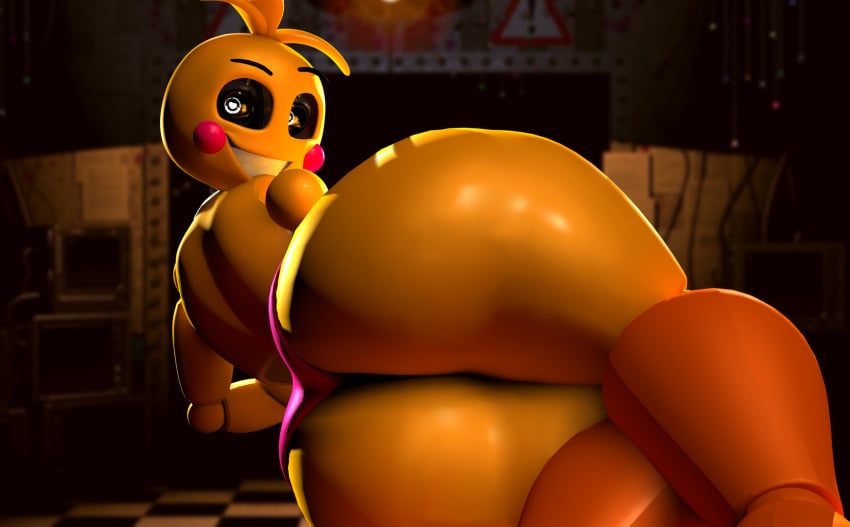 1boy 3d 3d_(artwork) 3d_model ass bedroom_eyes big_ass bottom_heavy bottomless butt_crack c4d_max female five_nights_at_freddy&#039;s five_nights_at_freddy&#039;s_2 huge_ass huge_toy_chica lovetaste_chica nude smiling solo thick_ass thick_thighs toy_chica_(fnaf) toy_chica_(love_taste)