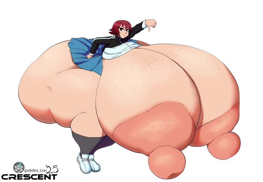 1girls ass breasts female hourglass_figure hyper hyper_ass hyper_breasts kim_pine red_hair scott_pilgrim sweetscentedcrescent tagme thumbs_down