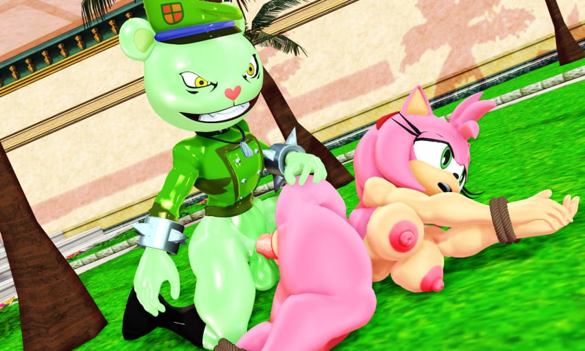 3d_(artwork) 5:3 amy_rose anthro balls bondage bound breasts clothing digital_media_(artwork) duo eulipotyphlan female female_penetrated flippy_(htf) fur genitals green_body green_eyes green_fur happy_tree_friends hat headgear headwear hedgehog hi_res male male/female male_penetrating malicekira mammal nipples nude open_mouth penetration penis pink_body pussy questionable_consent restrained restraints rope rope_bondage sega smile sonic_(series) spiked_bracelet ursid vaginal_penetration