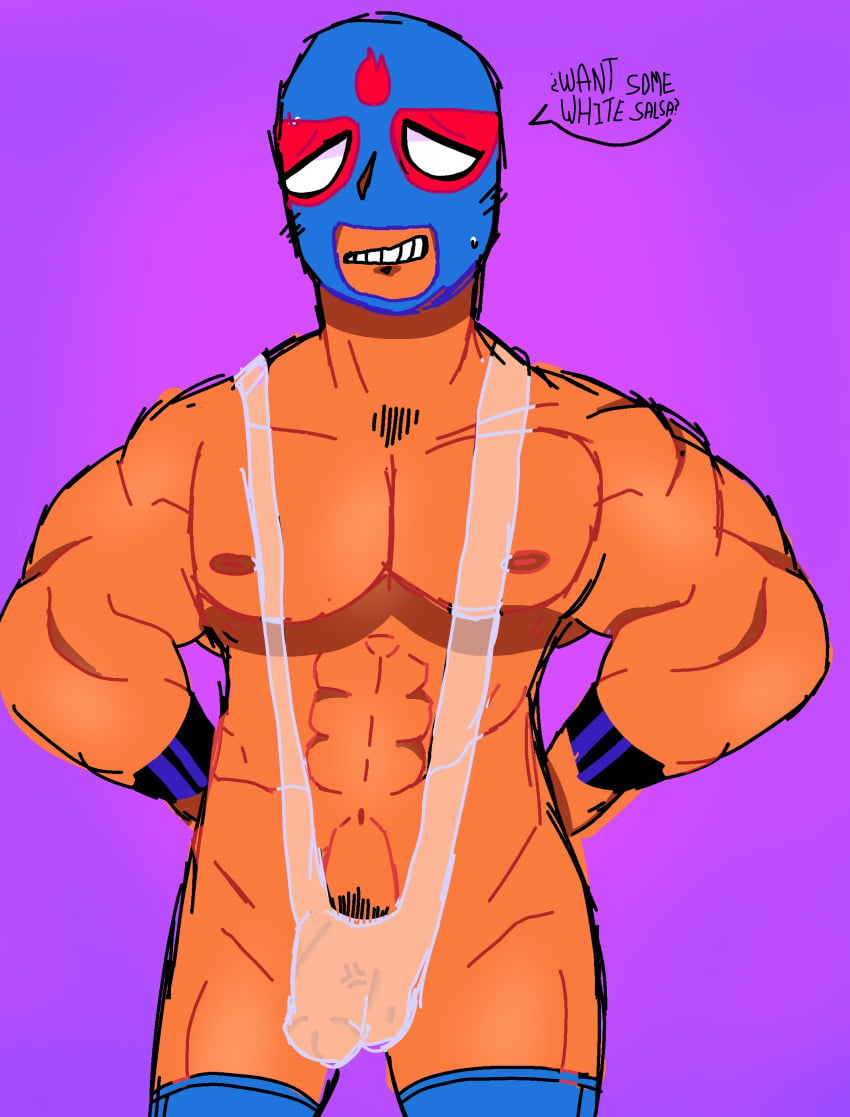 bara brawl_stars el_primo_(brawl_stars) gay male_only mankini muscles sex_slave sexually_suggestive transparent_mankini white_mankini yaoi