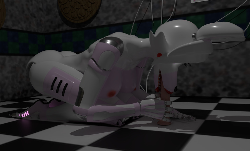 3d 3d_(artwork) animatronic animatronic_female blender blender_cycles dildo fellatio five_nights_at_freddy's five_nights_at_freddy's_2 fnaf furry furry_only mangle_(disembowell) mangle_(fnaf) mangle_(psychojohn2) poltocoj psychojohn2 sucking_dildo sucking_penis white_body white_hair