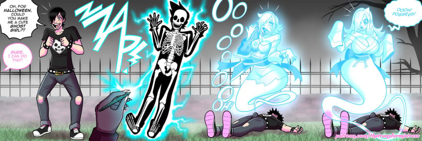 death electricity electrocution emo english_text female gender_transformation ghost ghost_girl ghost_tail huge_ass huge_breasts kimono male_death mtf_transformation murder skeleton tagme text thetransformistress transformation transformation_sequence triangular_headpiece