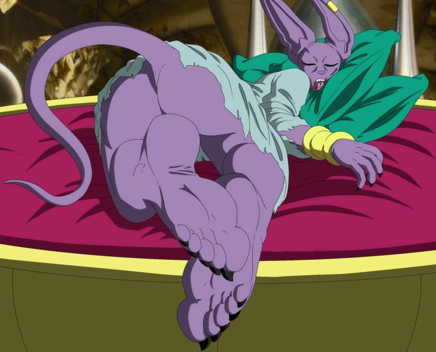 5_toes barefoot beerus closed_eyes dragon_ball dragon_ball_super dragon_ball_z feet foot_fetish foot_focus foot_ninja15 male male_only nude nude_male soles solo solo_male toe_claws toes