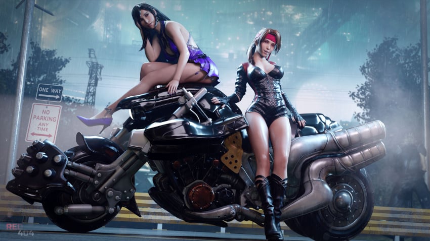 2025 2girls 3d clothed clothed_female female final_fantasy final_fantasy_vii final_fantasy_vii_remake full_body jessie_rasberry no_nude no_nudity non-nude non_nude outdoors red404 skimpy skimpy_clothes tagme tifa_lockhart