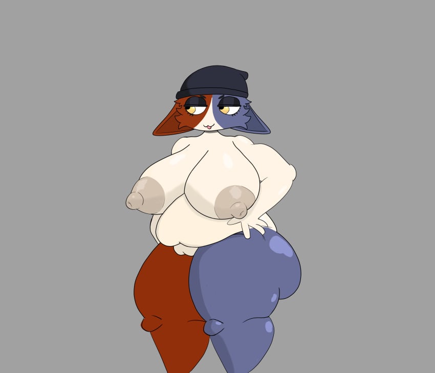 absurd_res anthro ass belly big_breasts big_butt breasts digital_media_(artwork) domestic_cat epic_games felid feline felis female fortnite fortnite:_battle_royale fur genitals hi_res huge_breasts huge_butt humanoid mammal meow_skulls nipples nude pussy rampampam shaded simple_background solo thick_thighs