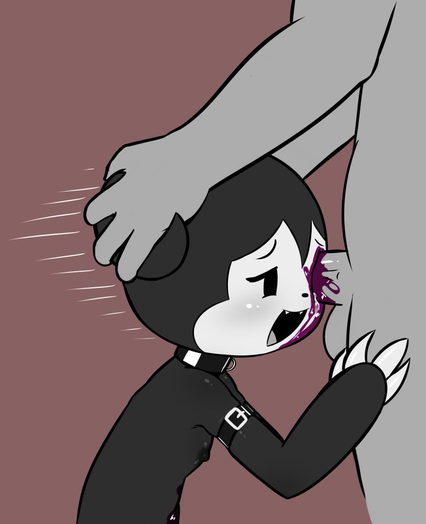 absurd_res anthro balls blood bodily_fluids claws collar cute_fangs demon duo e254e eye_penetration fangs female flat_chested forceful genitals gore hi_res horn human male male/female mammal masochism mhery_(e254e) mutilation nipples pain penis teeth violence